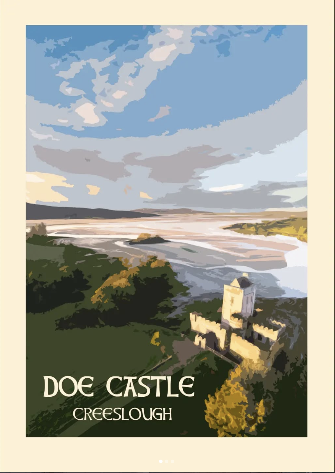Doe Castle viewed from the shoreline — photograph by Ozgun Ozdemir