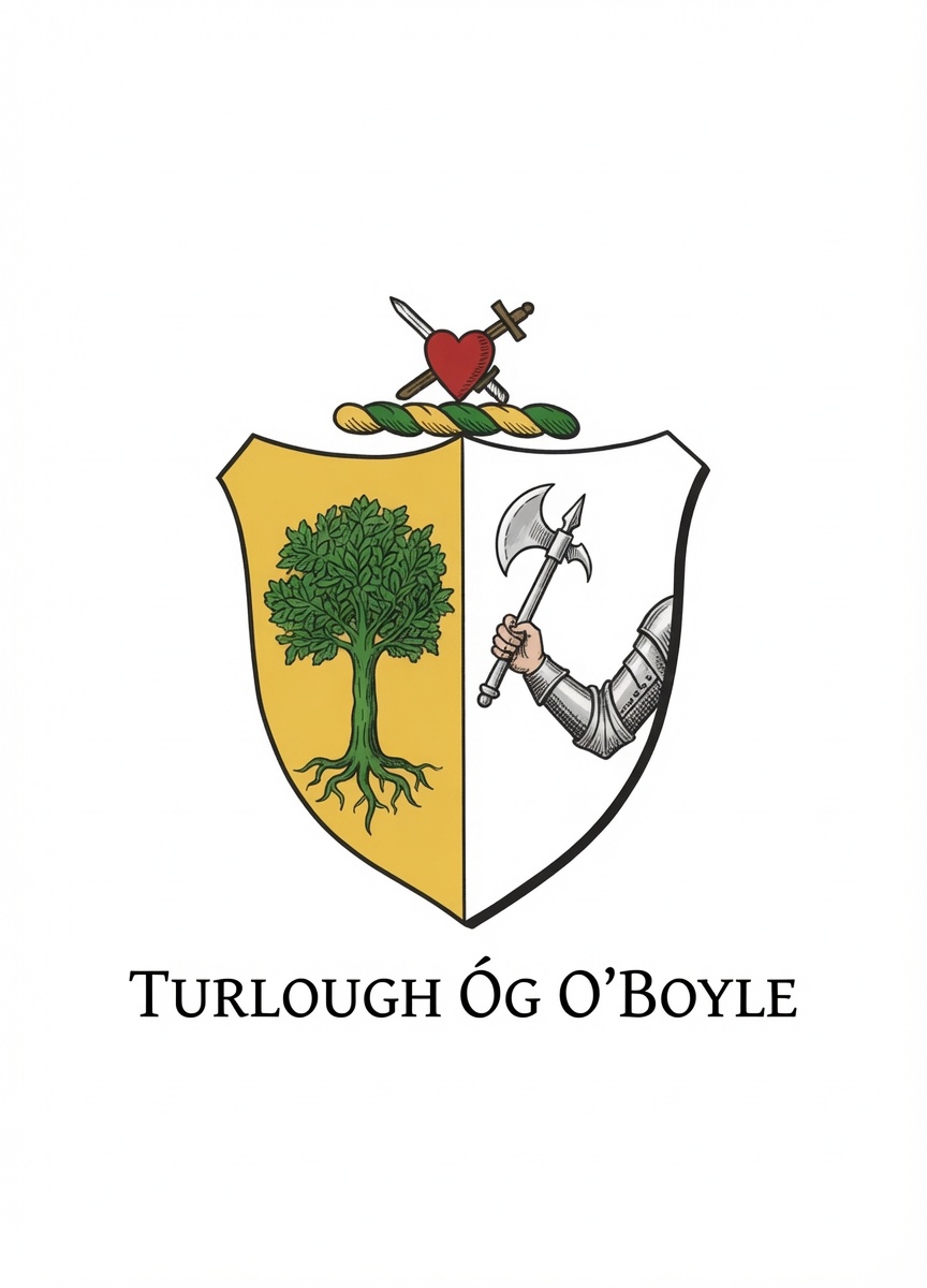 Turlough Óg O'Boyle coat of arms — tree and axe