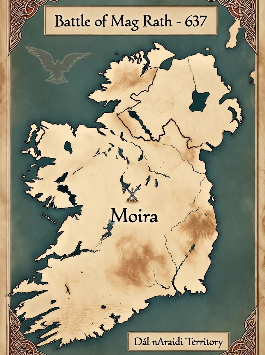 Map of the Battle of Mag Rath, 637 — Moira, County Down
