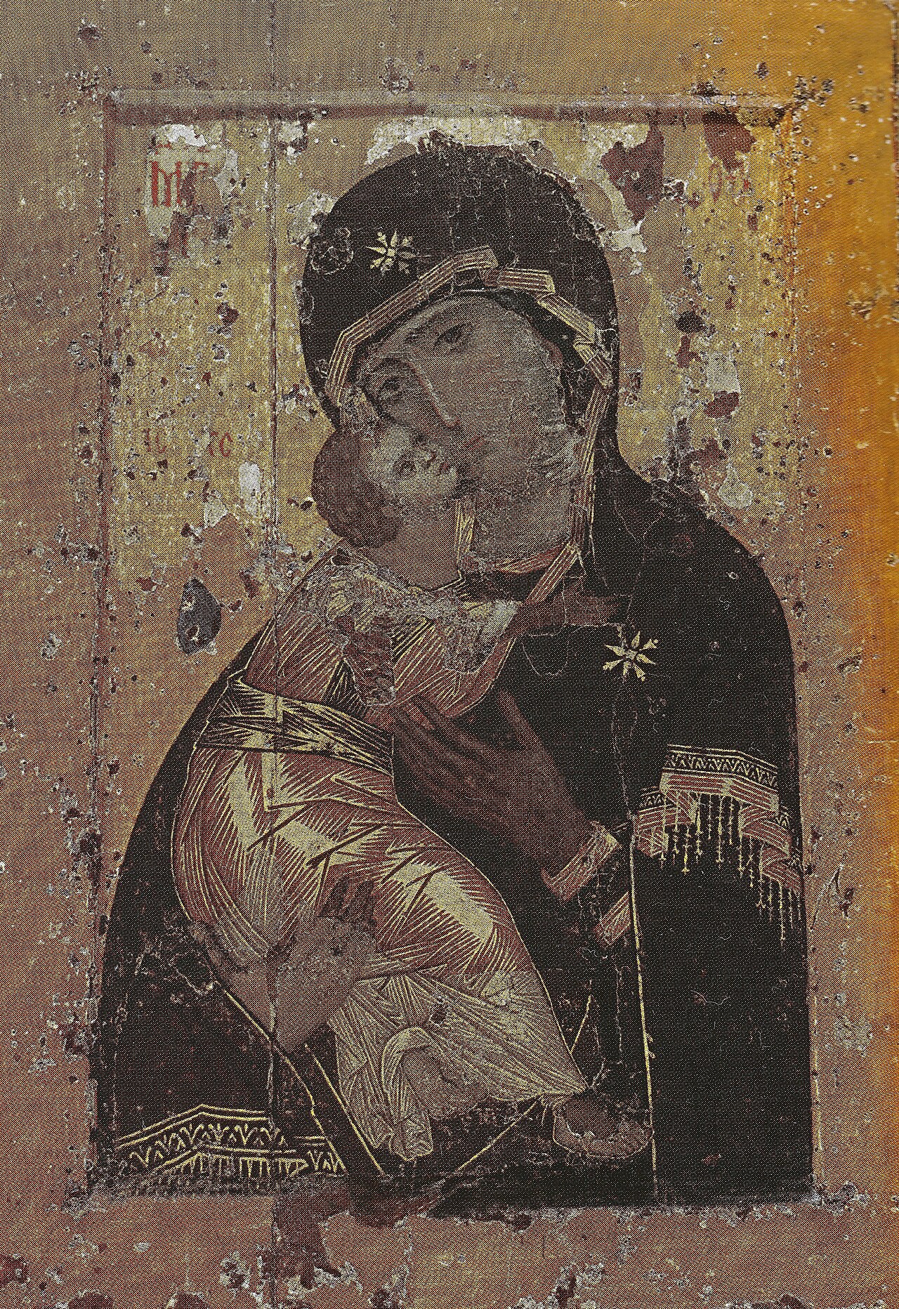 The Theotokos of Vladimir, an Eleousa icon in which Mary and the Christ Child touch cheeks